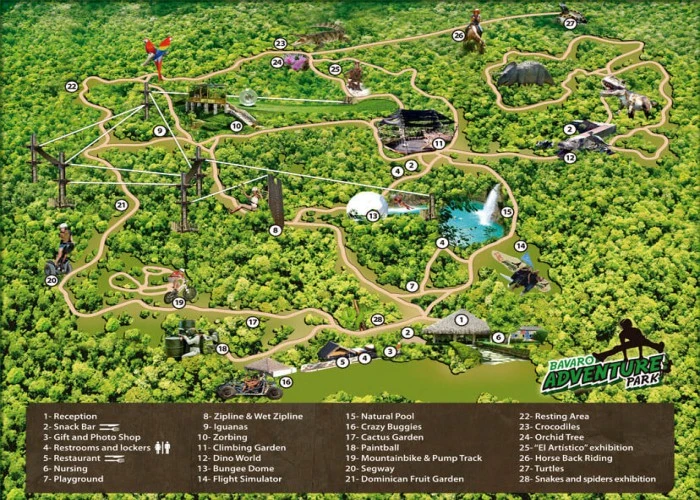 Mapa Bavaro Adventure Park